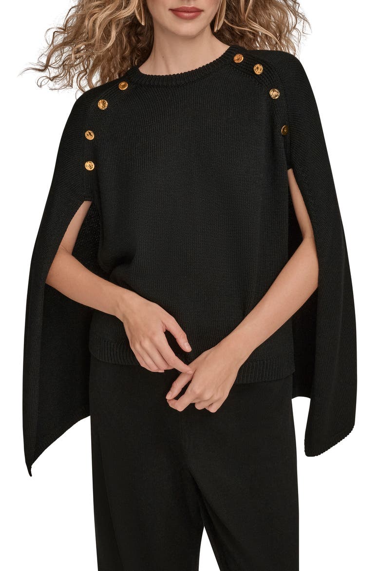 Cape Sweater, Main, color, BLACK