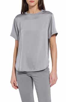 A-Line Crewneck Mixed Media Top
