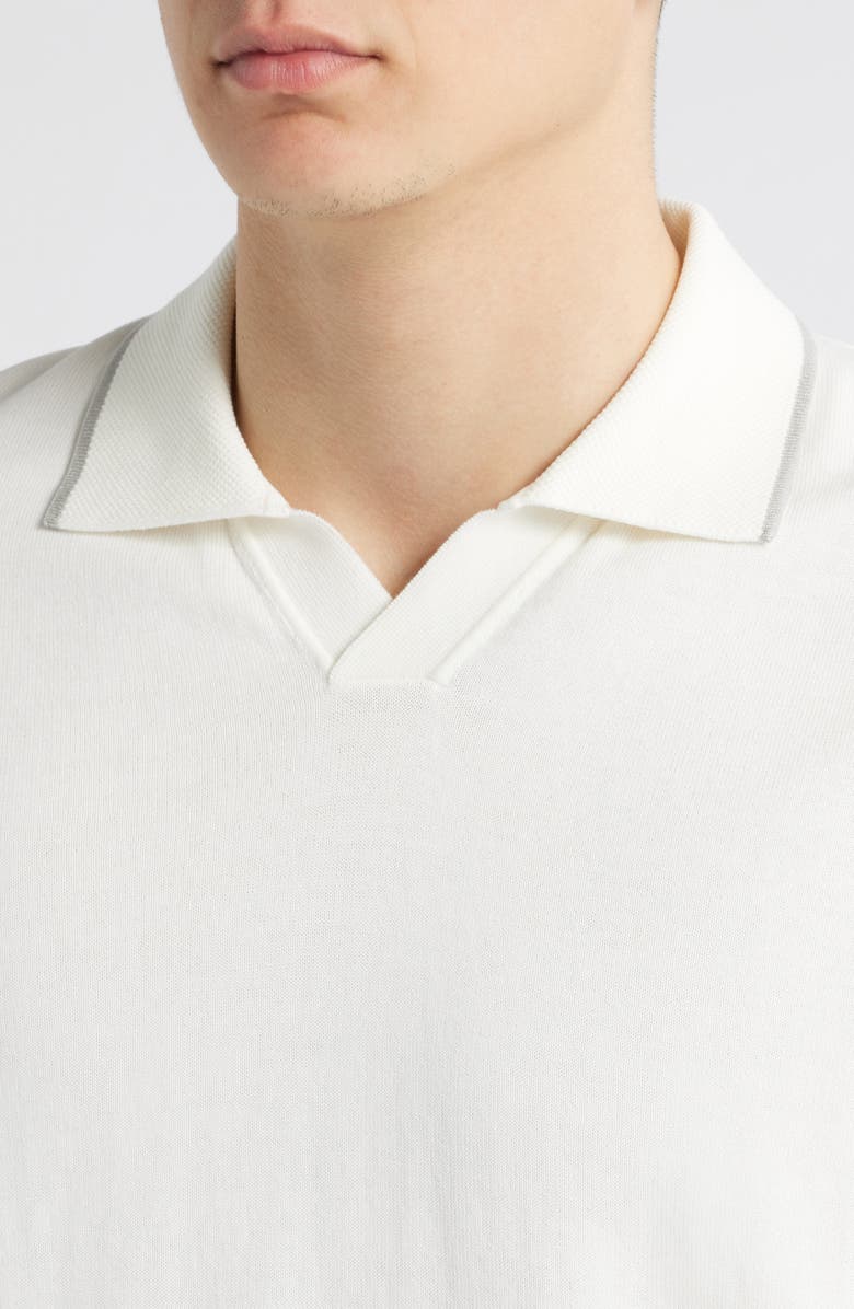 Canali Regular Fit Johnny Collar Polo, Alternate, color, White