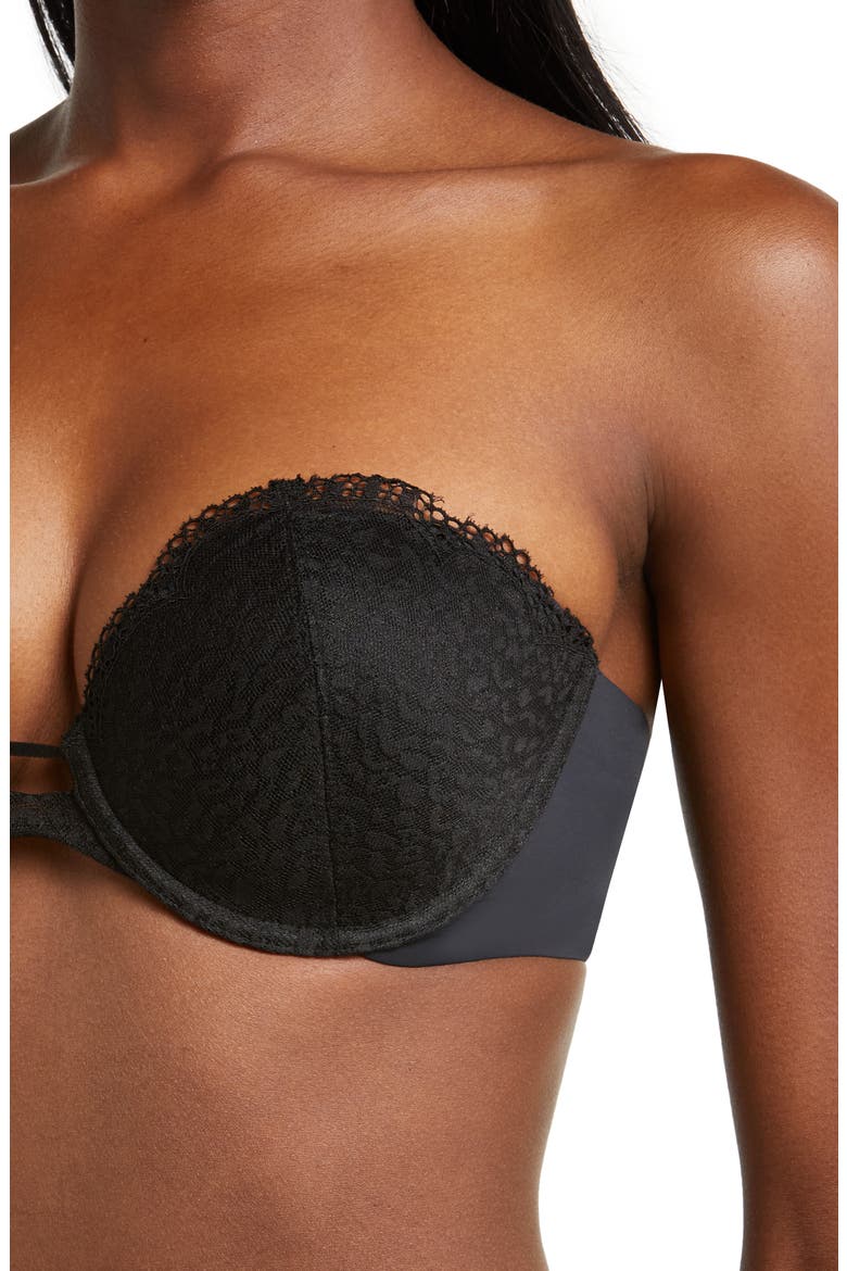 Rouse Full Coverage Lightly Lined Strapless Bra, Alternate, color, BLACK