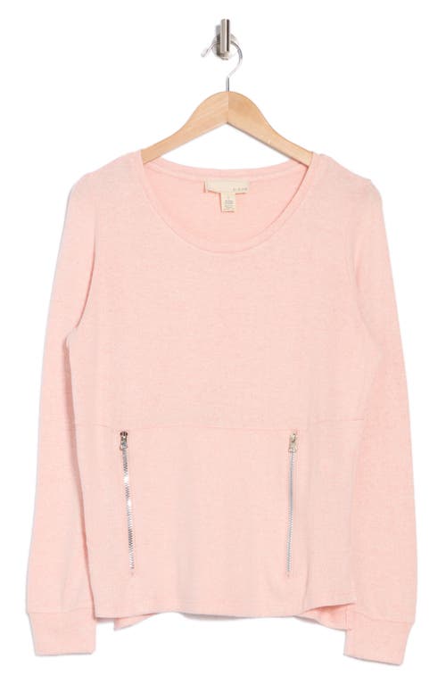 By Design Mavis Zip Pocket Pullover In Pink