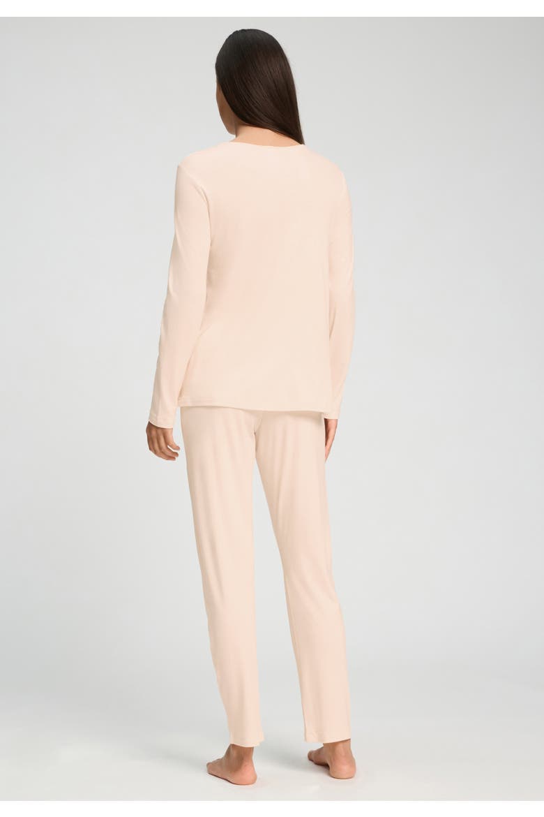 Tyra Cotton and Tencel V-Neck Pajama Set, Alternate, color, Creamy Glass