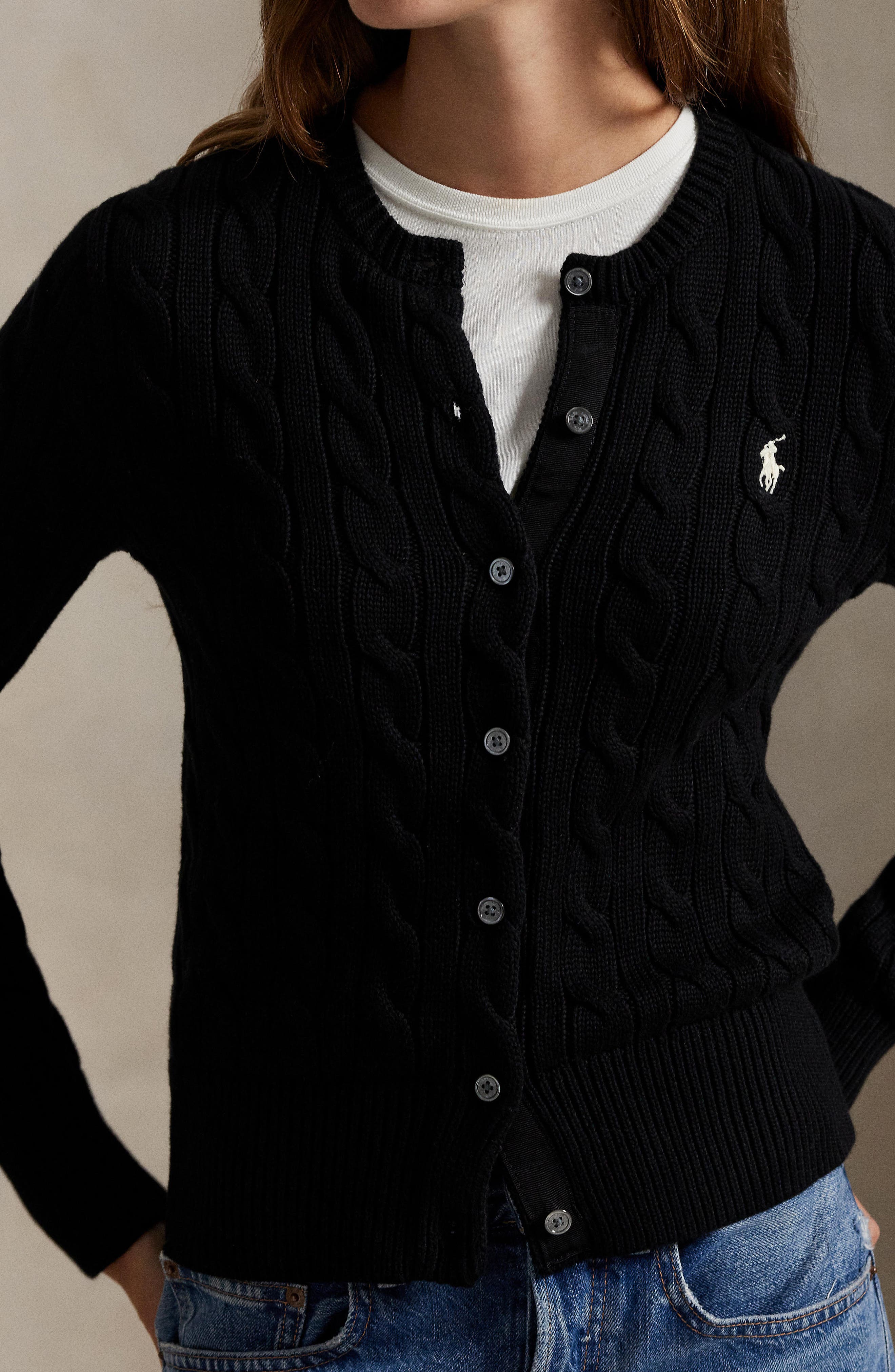 Cable Knit Cotton Blend Cardigan (Women) | Nordstrom