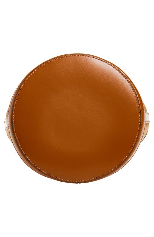 Marni Mini Tropicalia Embroidered Bucket Bag In Brown