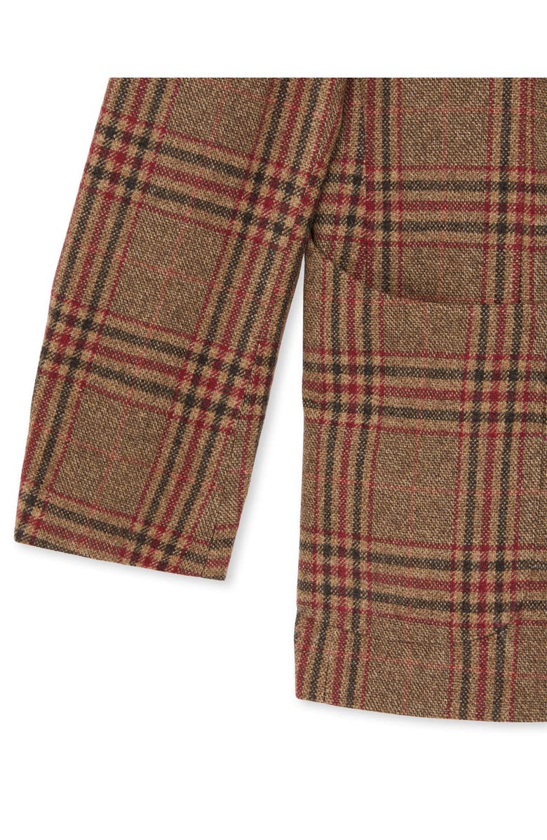 Fortela Double-Breasted Plaid Jacket, Alternate, color, Camel