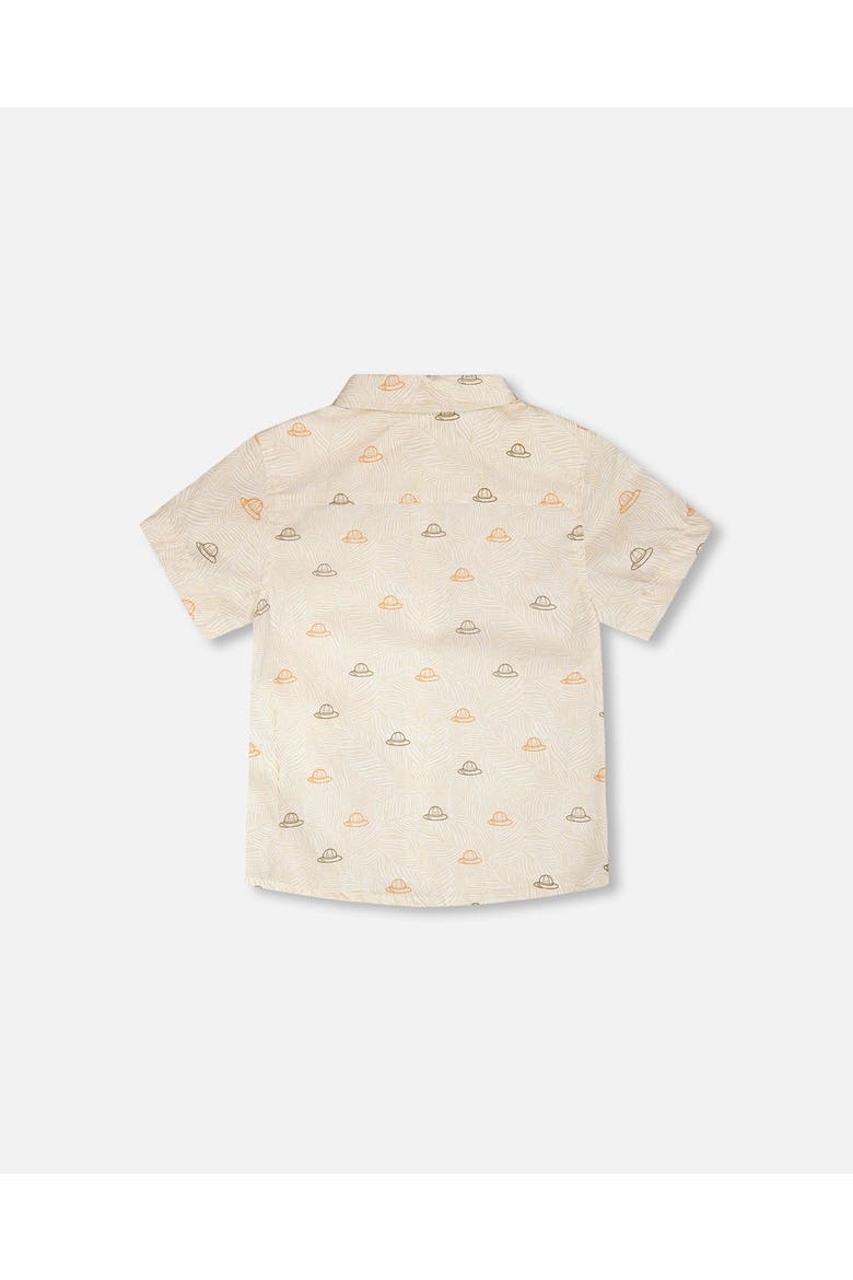 Short Sleeve Safari Poplin Shirt, Alternate, color, Beige Safari Print