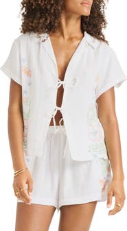 Vitamin A® Superbloom Tie Front Cover-Up Shirt