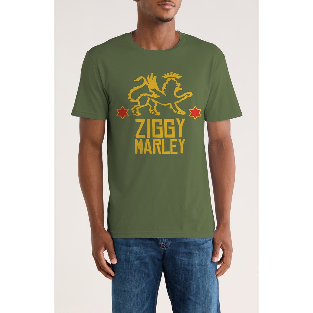 Monster Digital Ziggy Marley Red Star Lion Graphic T-shirt In Green
