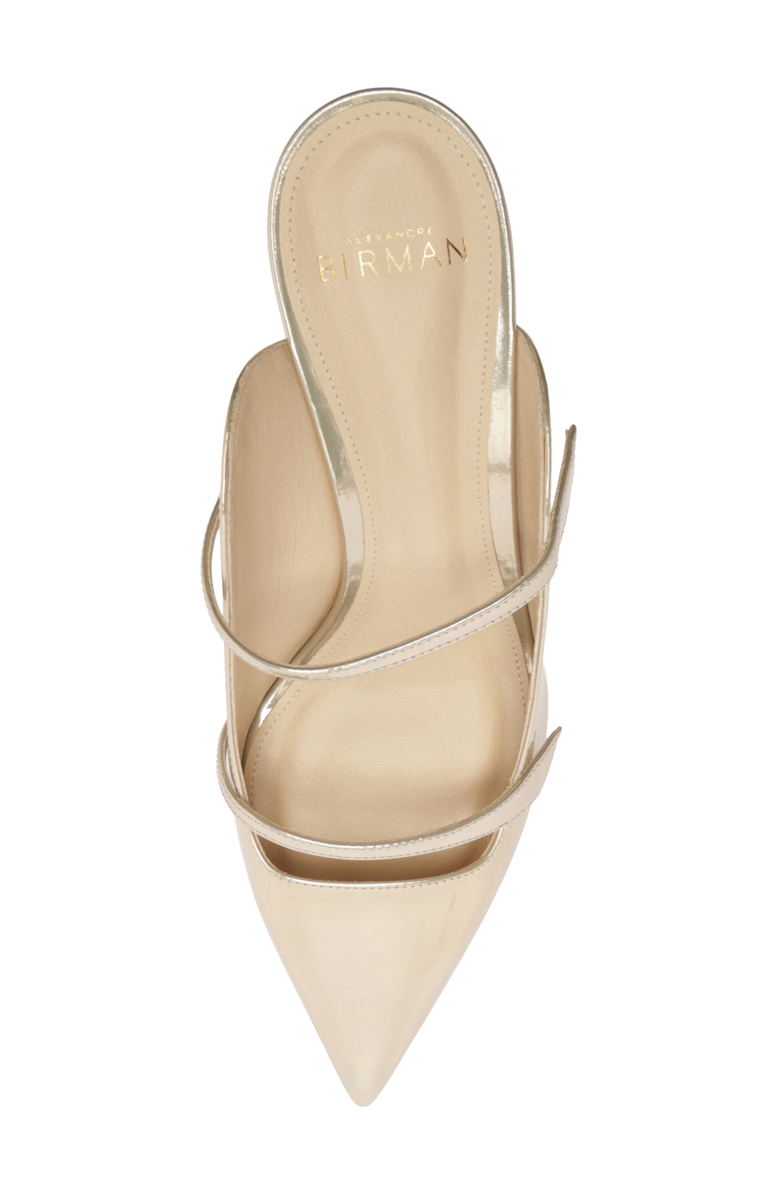 Alexandre Birman Tita Metallic Pointed Toe Mule Pump, Alternate, color, Yellow