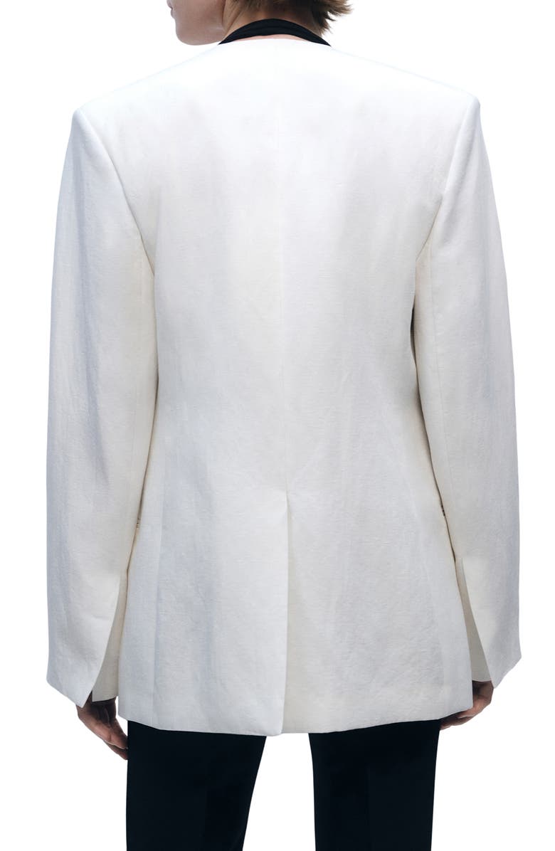 MANGO Lyocell & Linen Suit Blazer, Alternate, color, Ecru