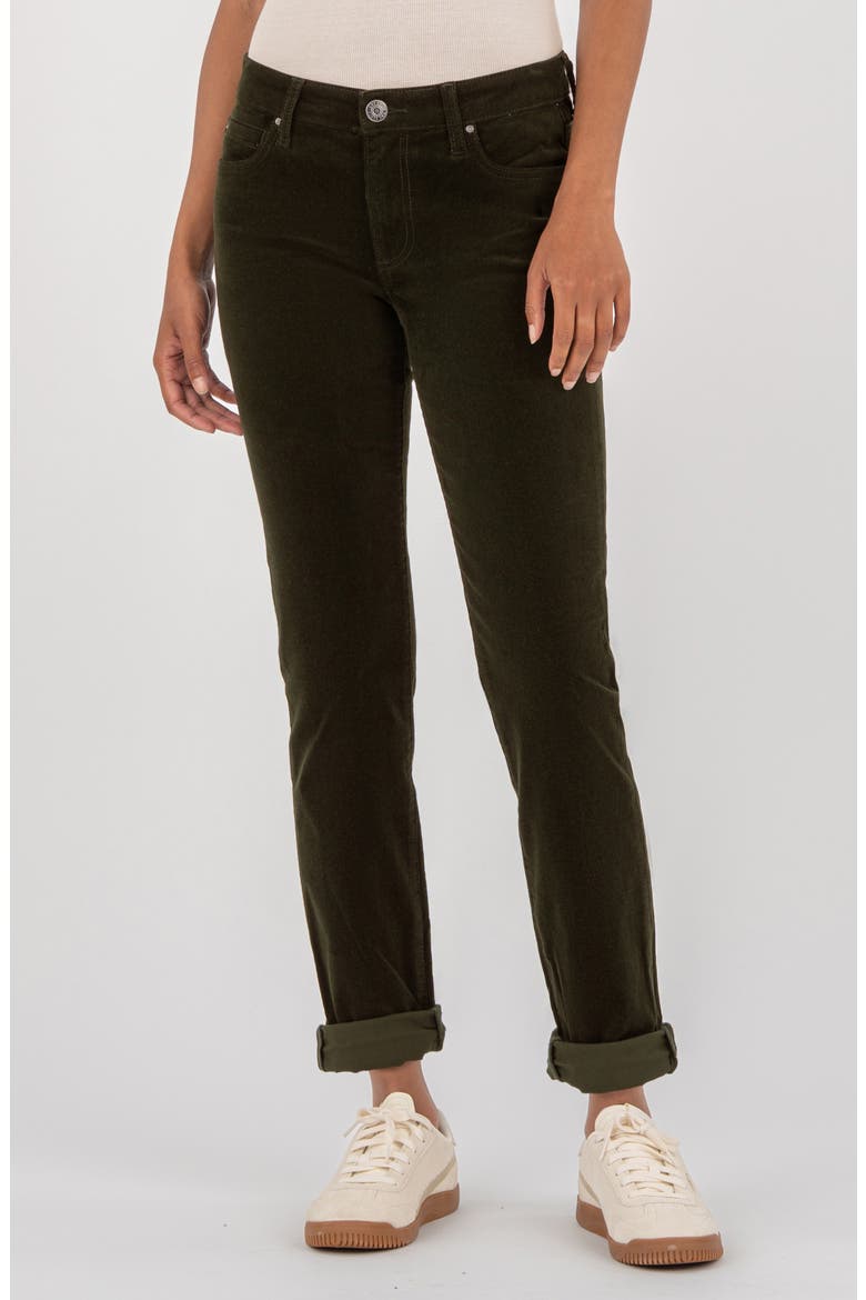Catherine Stretch Cotton Corduroy Boyfriend Pants, Main, color, OLIVE JM
