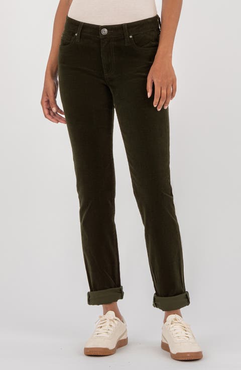 Catherine Stretch Cotton Corduroy Boyfriend Pants (Regular & Petite)