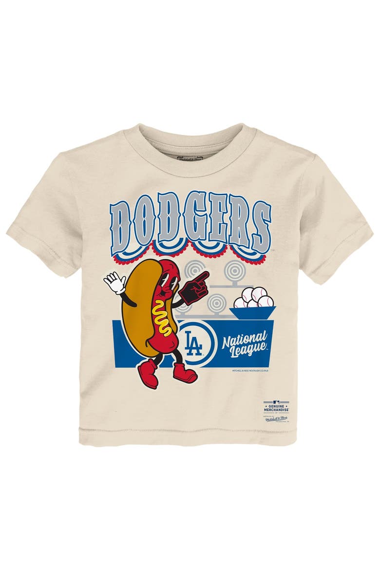 Toddler Mitchell & Ness  Cream Los Angeles Dodgers Step Back Up T-Shirt, Main, color, Cream
