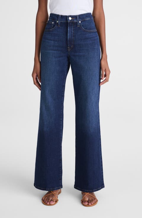 The Super Stretch Wide Leg Jeans (Deep Ocean)