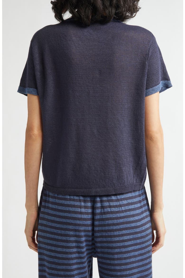 Campus Wawa Embroidered Linen Ringer T-Shirt, Alternate, color, INK