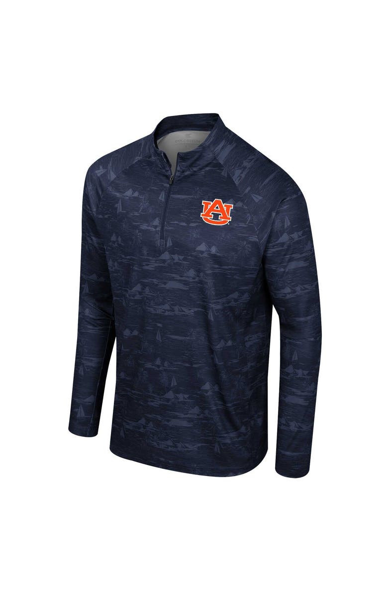 COLOSSEUM Men's Colosseum Navy Auburn Tigers Carson Raglan Quarter-Zip Jacket, Alternate, color, Navy