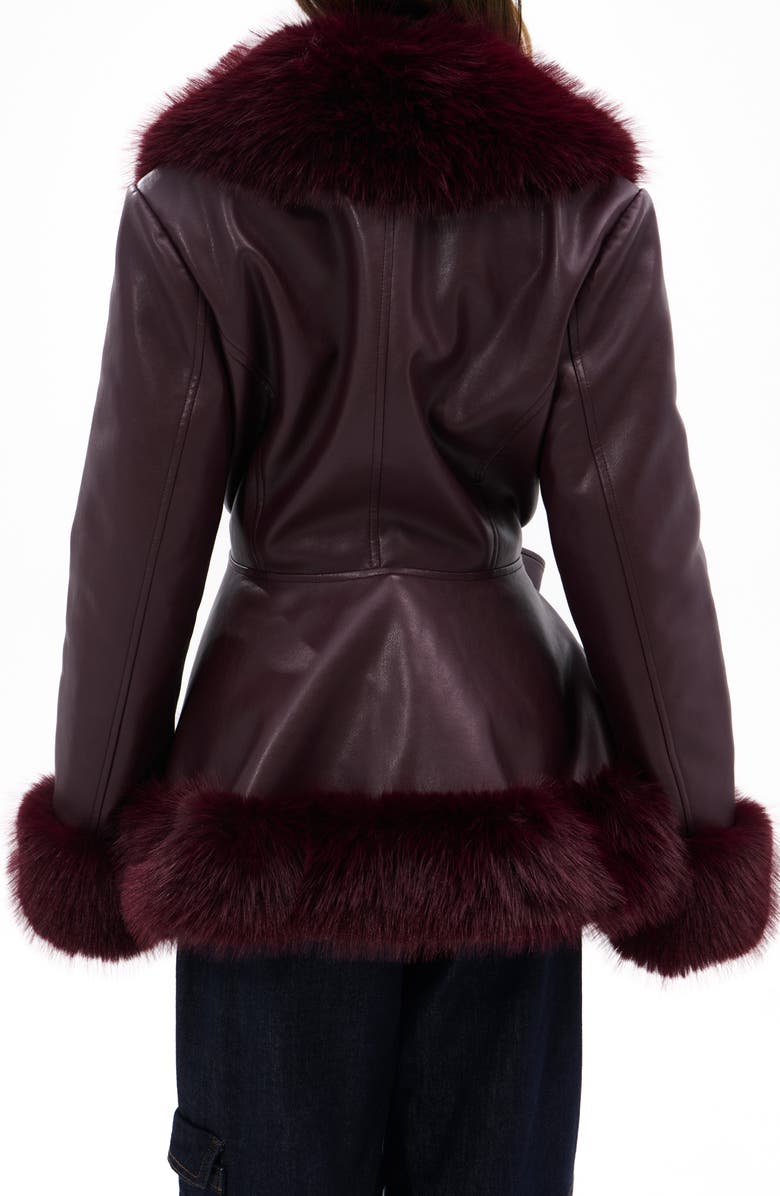 Kenzy Faux Leather & Faux Fur Coat