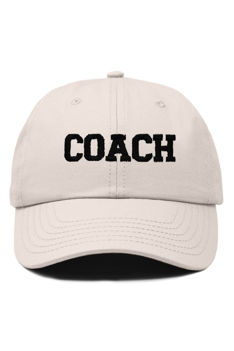 Coach Embroidered Sports Dad Cap, Main, color, Beige