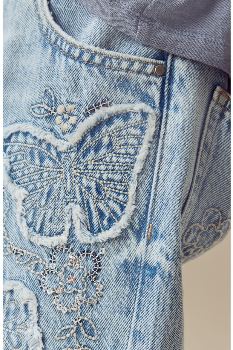 Diamante Flare Jeans, Alternate, color, BLUE