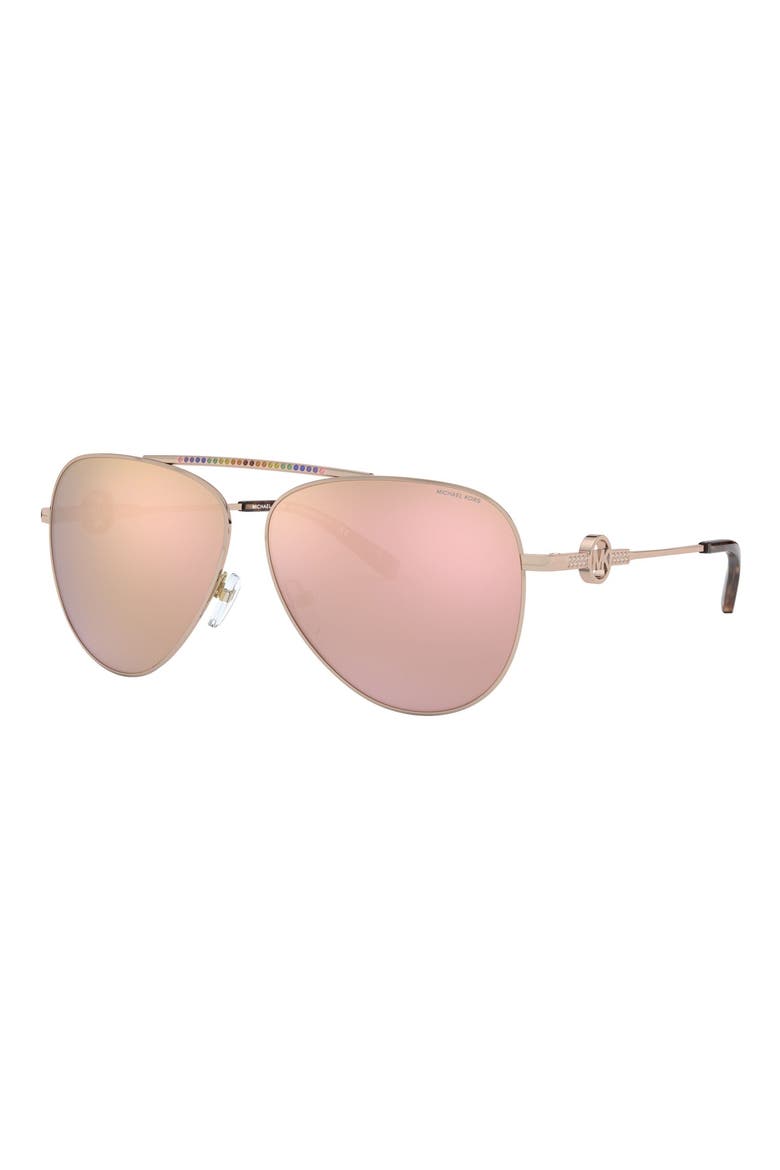 59mm Aviator Sunglasses, Alternate, color, ROSE GOLD