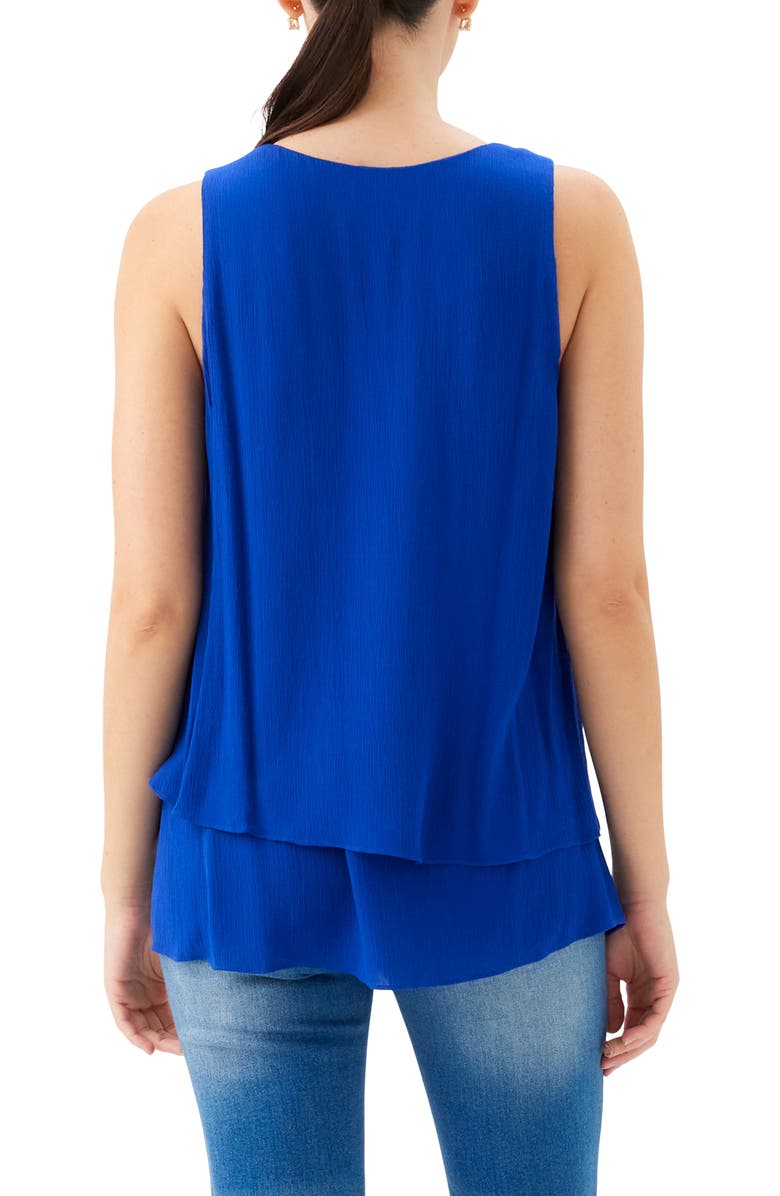 Karen Kane Drape Layered Asymmetric Tank, Alternate, color, Royal Blue
