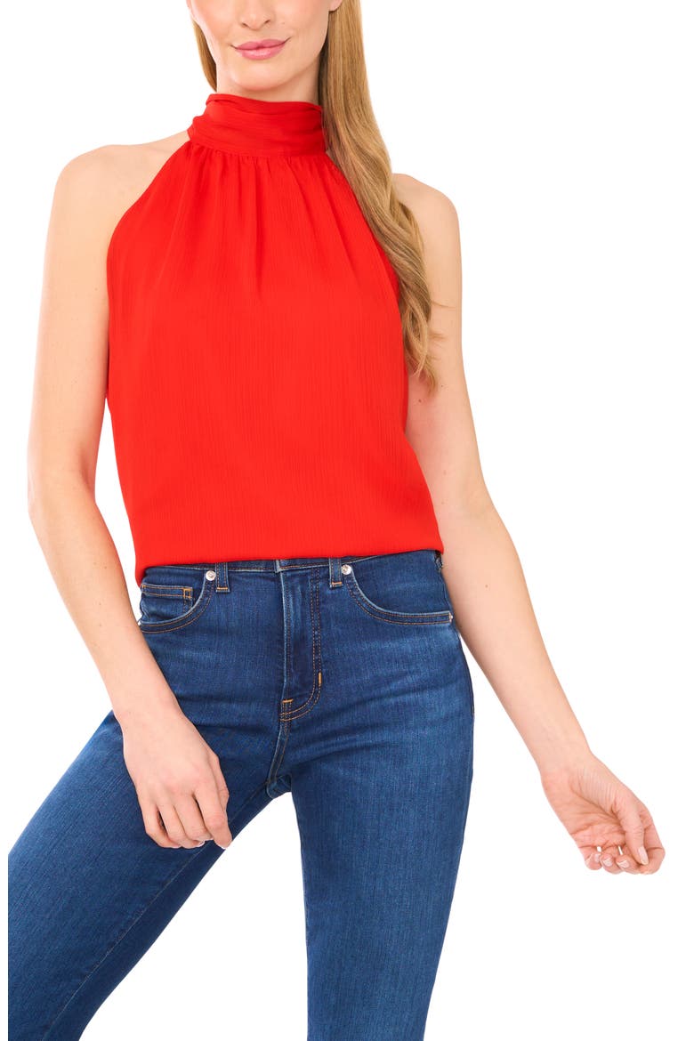 Halter Neck Yoryu Top, Main, color, FIERY RED