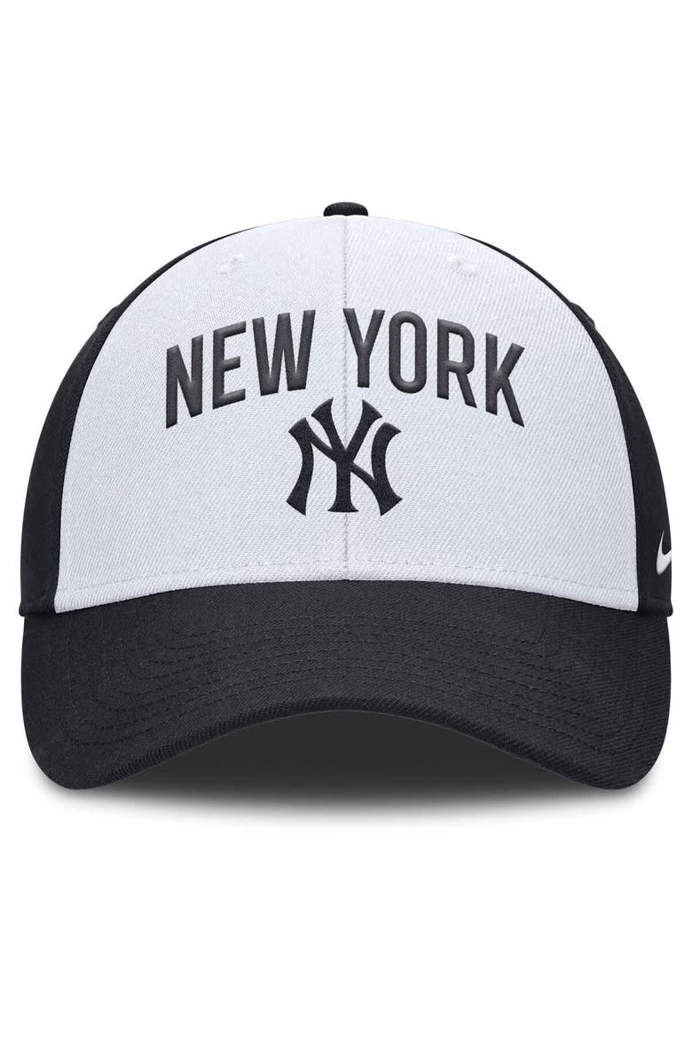 Men's Nike White/Navy New York Yankees Club Performance Adjustable Hat, Alternate, color, White