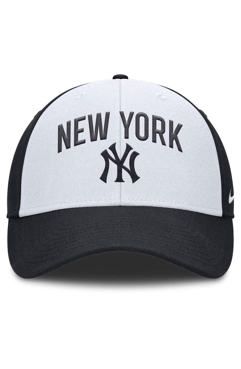 Nike Men's Nike White/Navy New York Yankees Club Performance Adjustable Hat, Alternate, color, White
