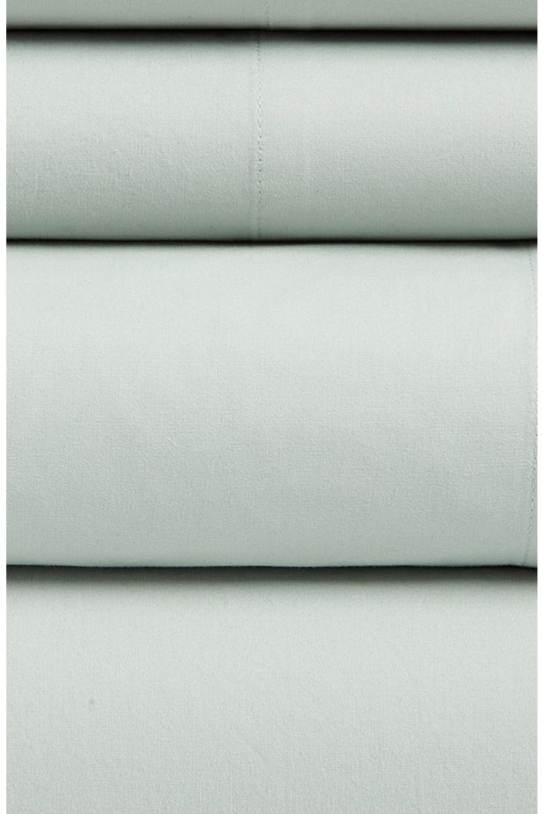 Organic Cotton Percale Sheet Set, Alternate, color, GREEN MIRROR
