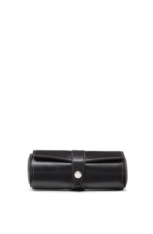 Brunello Cucinelli Cylindrical Leather Watch Case In Black
