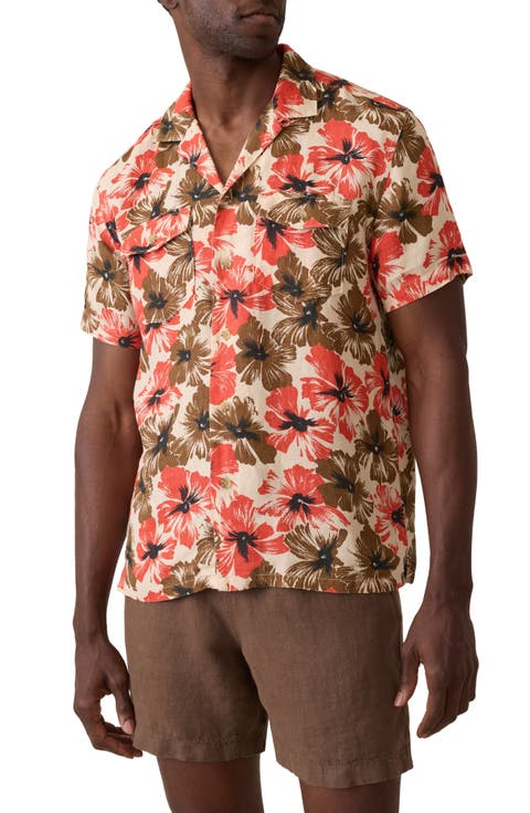 Reserve Basque Houndstooth Linen Camp Shirt