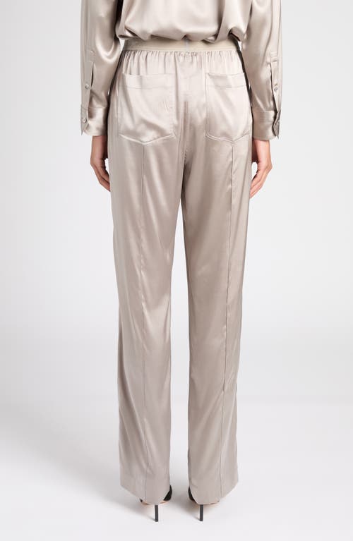 Tom Ford Stretch Silk Satin Pajama Pants In Silver
