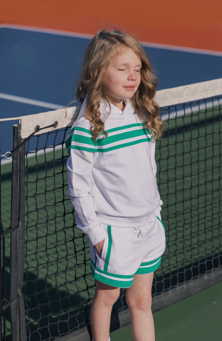 Hope & Henry Kids' Organic French Terry Hoodie, Alternate, color, White With Green