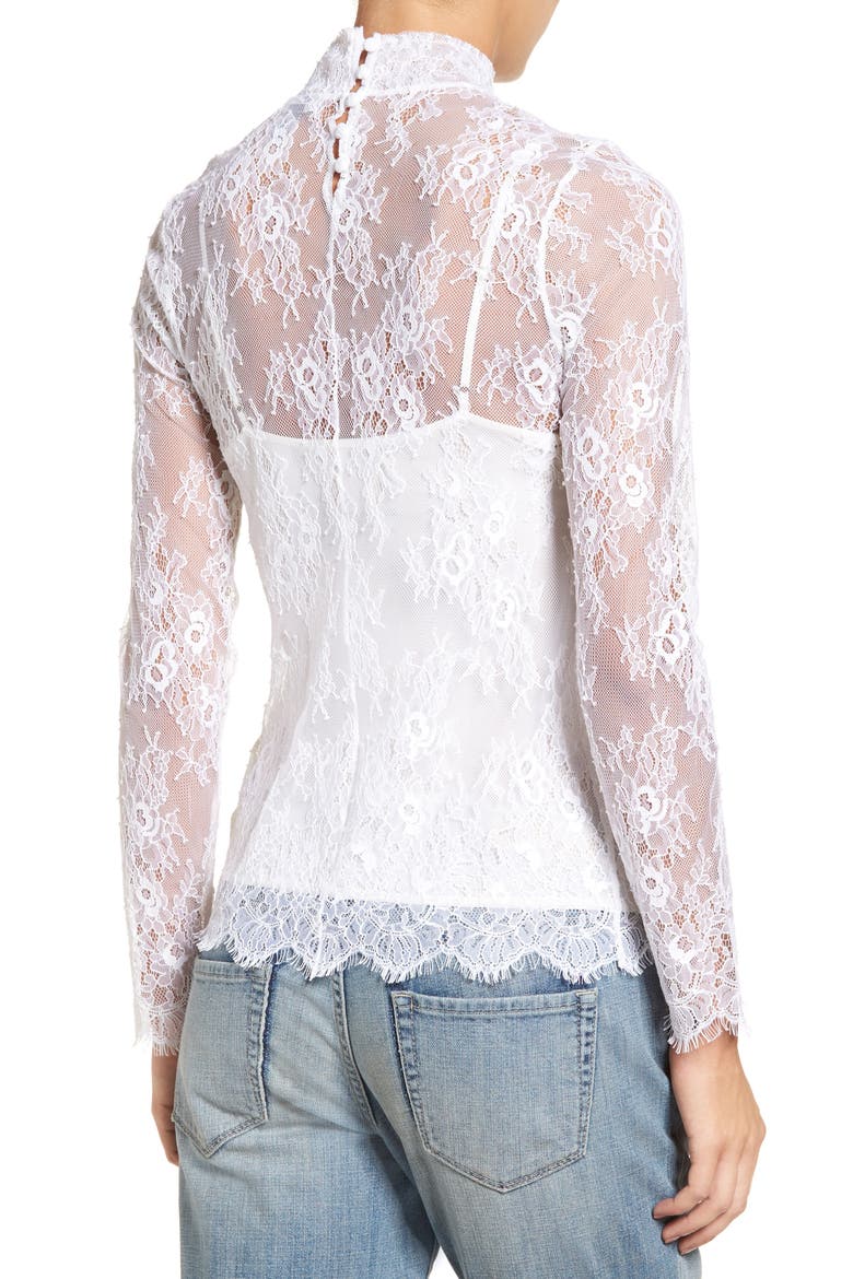 Sheer Lace Top, Alternate, color, WHITE