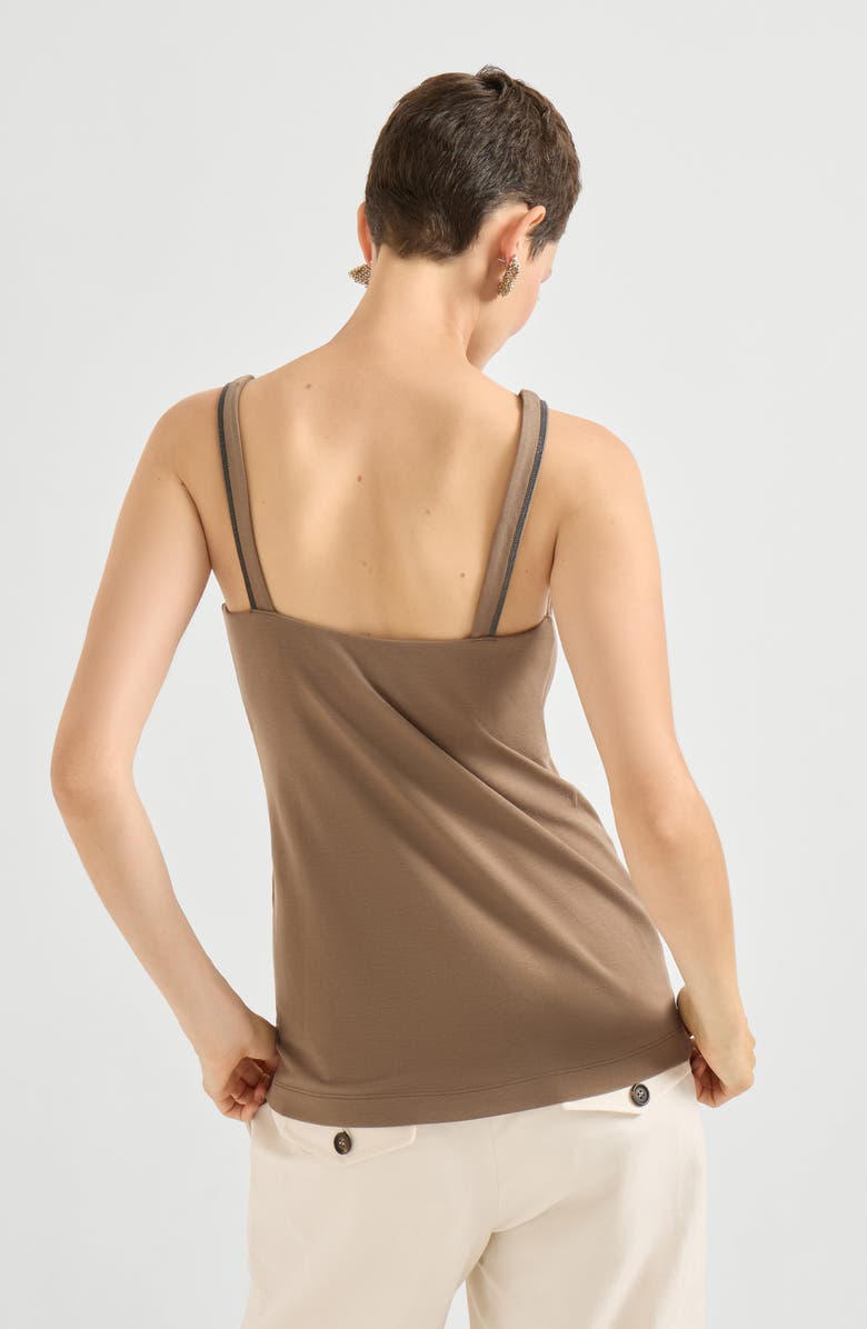 Brunello Cucinelli Jersey top, Alternate, color, Light Brown