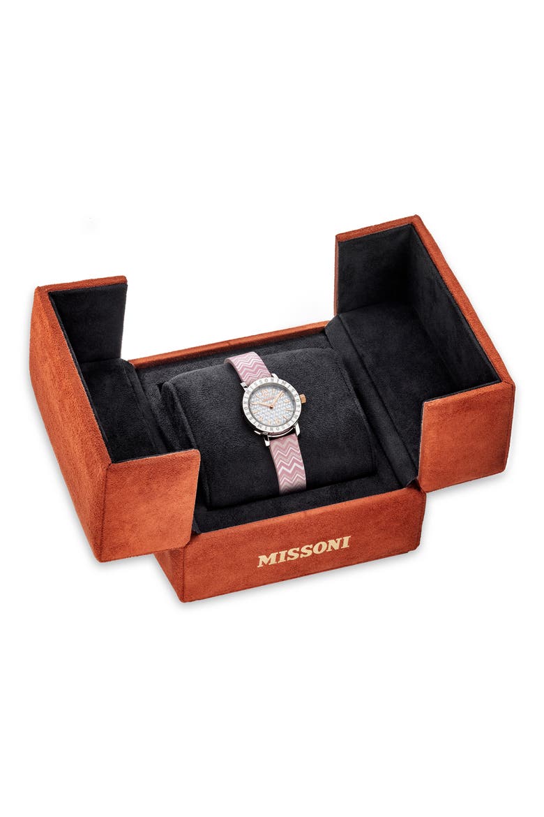 Estate Leather Strap Watch, 27mm, Alternate, color, STAINLESS STEEL