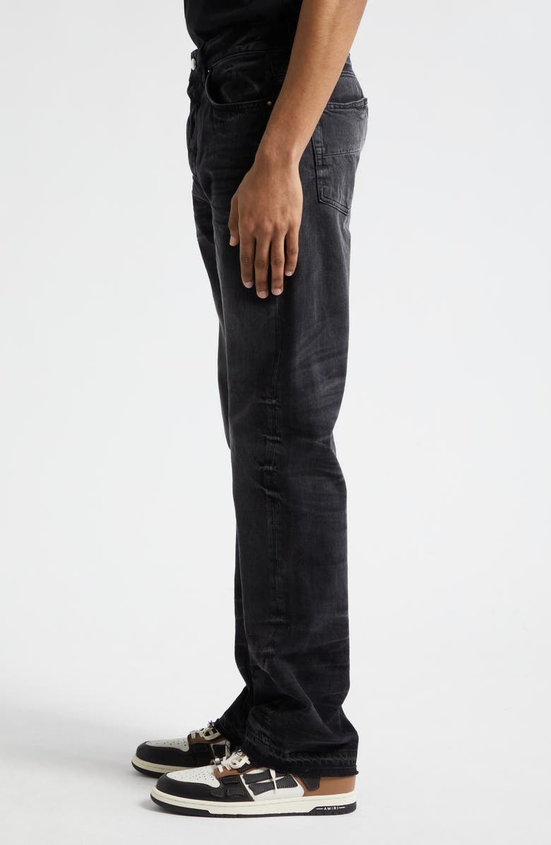 AMIRI Frayed Release Hem Straight Leg Jeans, Alternate, color, Faded Black