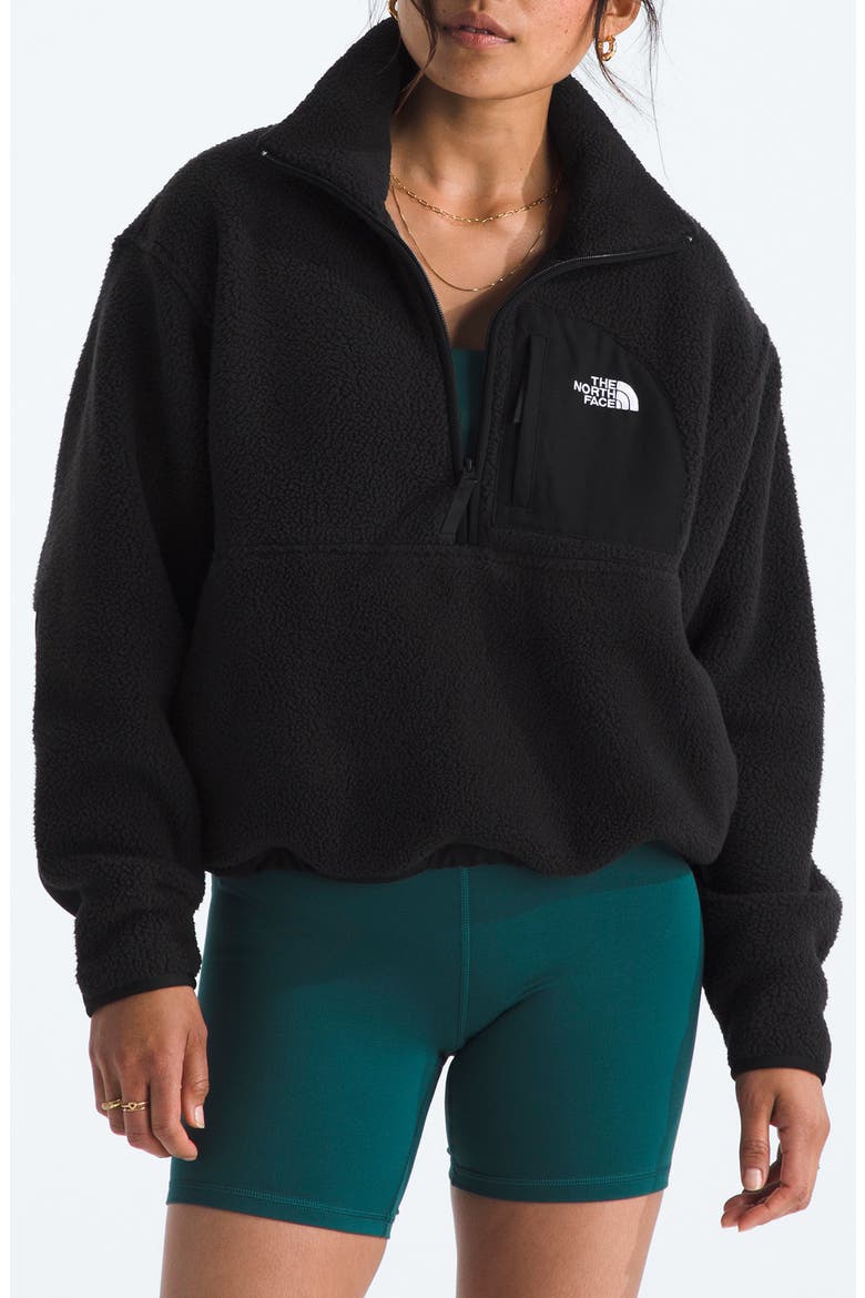 Yumiori Off Peak Recycled Fleece Pullover, Main, color, TNF BLACK