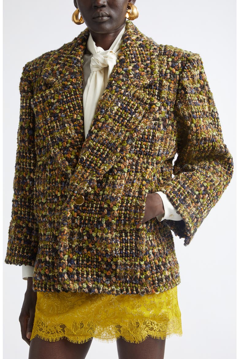 Wool Blend Tweed Jacket, Alternate, color, KAKI/ GRIS/ VERT