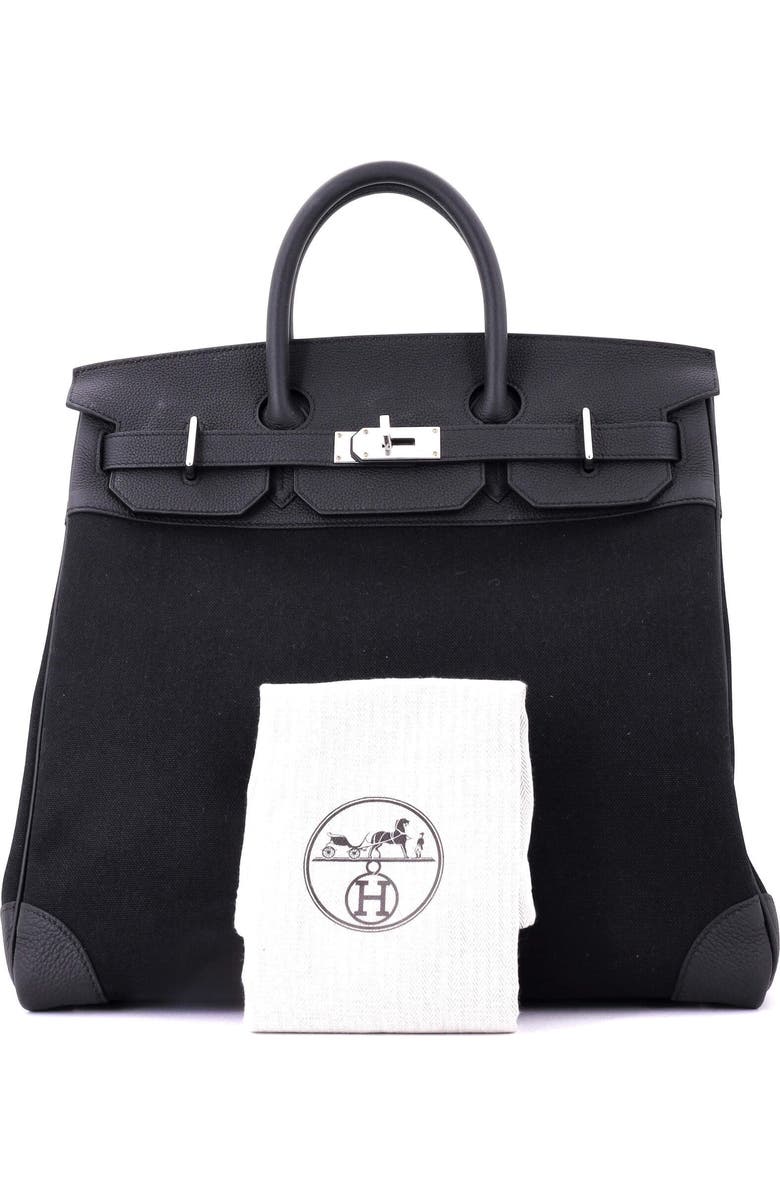 Pre-Owned Hermes HAC Birkin Bag Toile and Black Togo with Palladium Hardware 40, Alternate, color, Noir