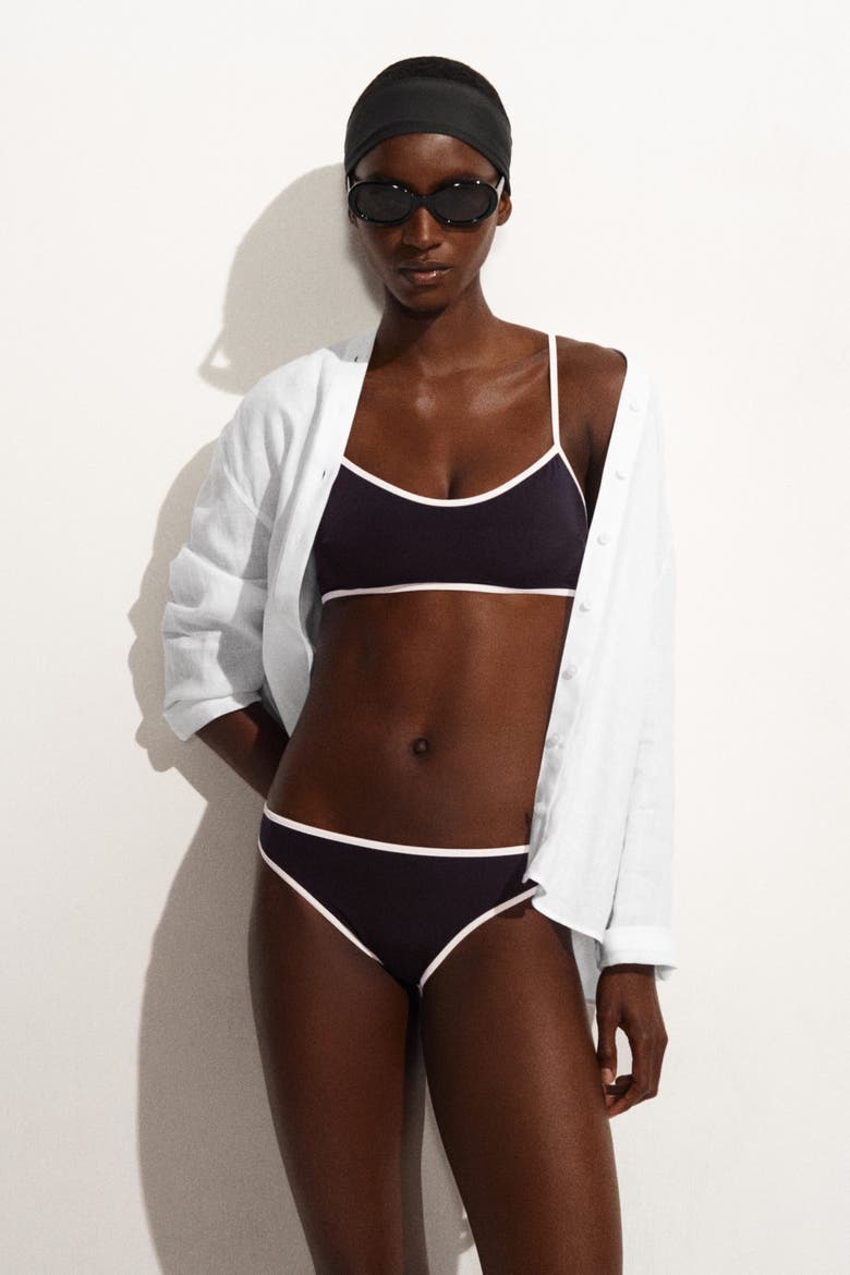 Contrast-trimmed Bikini Briefs, Alternate, color, NAVY / WHITE