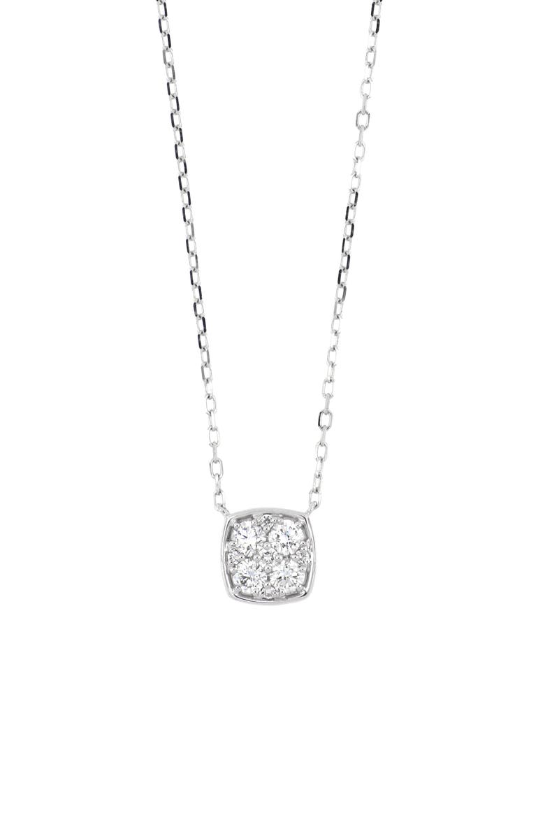 Bony Levy Gatsby 18K Gold Diamond Square Cluster Pendant Necklace, Main, color, 18K White Gold