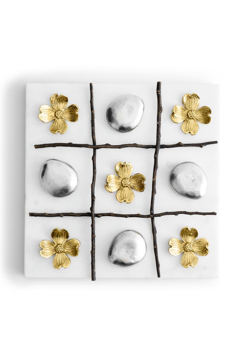 Michael Aram Dogwood Tic-Tac-Toe Set, Alternate, color, White/ Gold/ Silver
