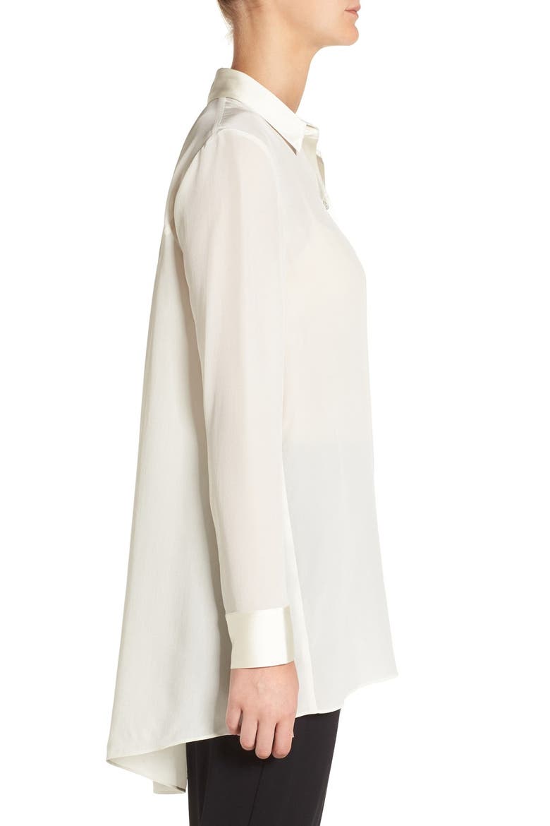 Silk Crêpe de Chine High/Low Blouse, Alternate, color, BONE