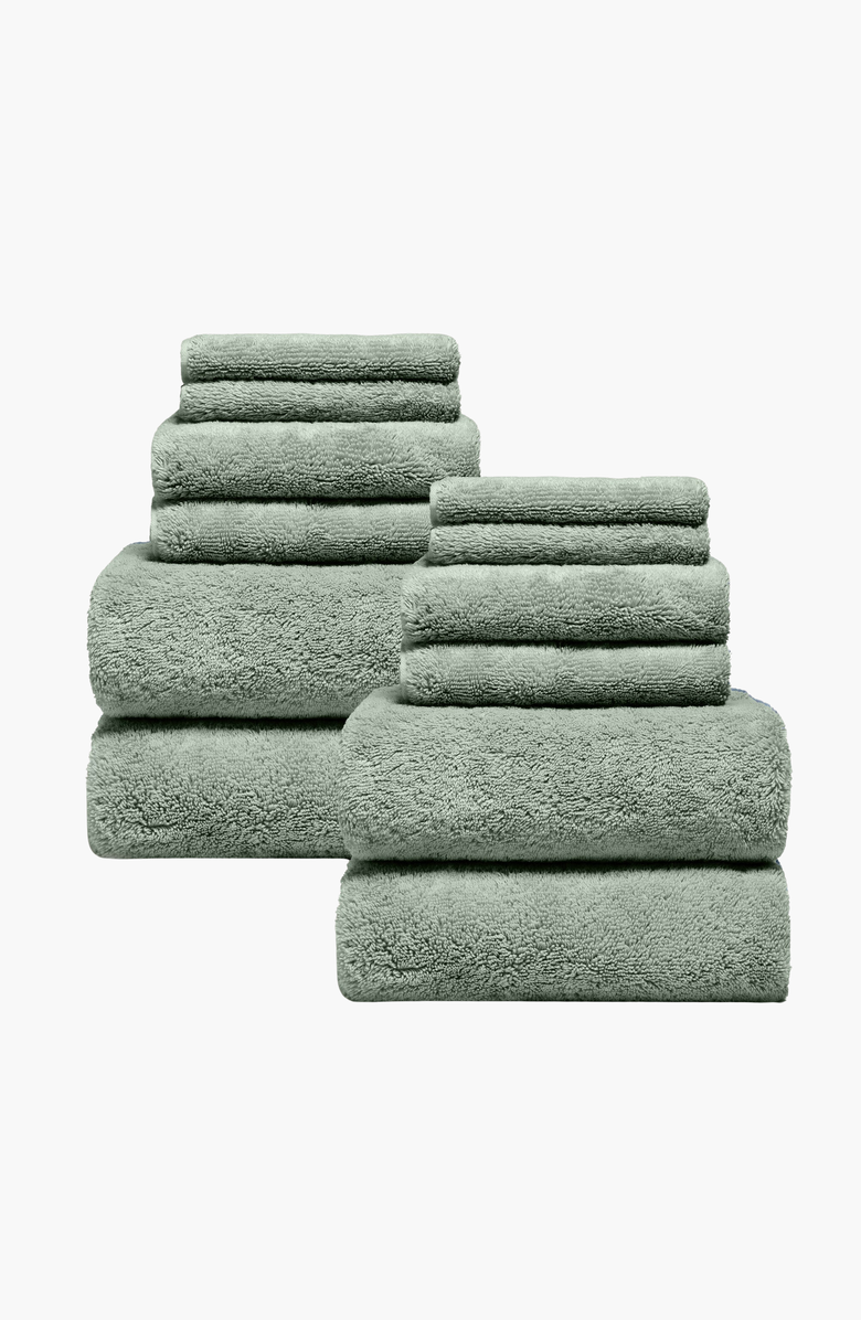 Italic Ultraplush Australian Cotton Towel Family Set, Main, color, Sage