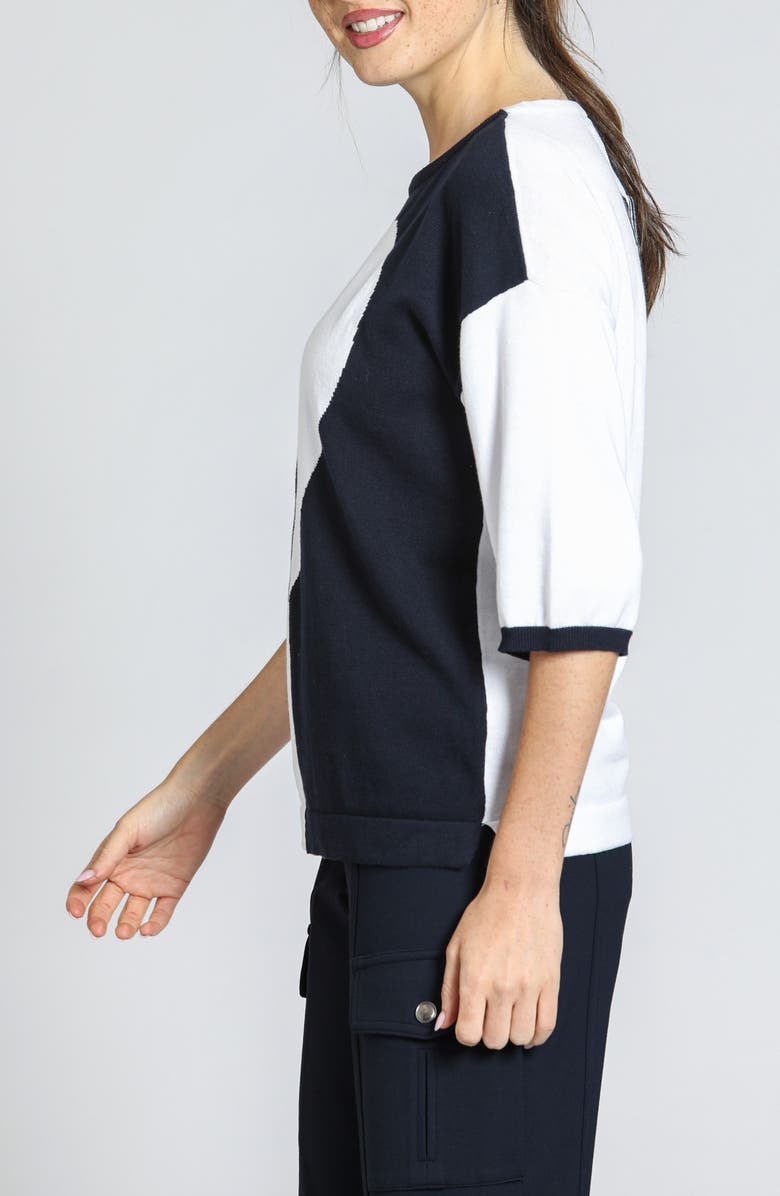 APNY Heart Two-Tone Cotton Sweater, Alternate, color,