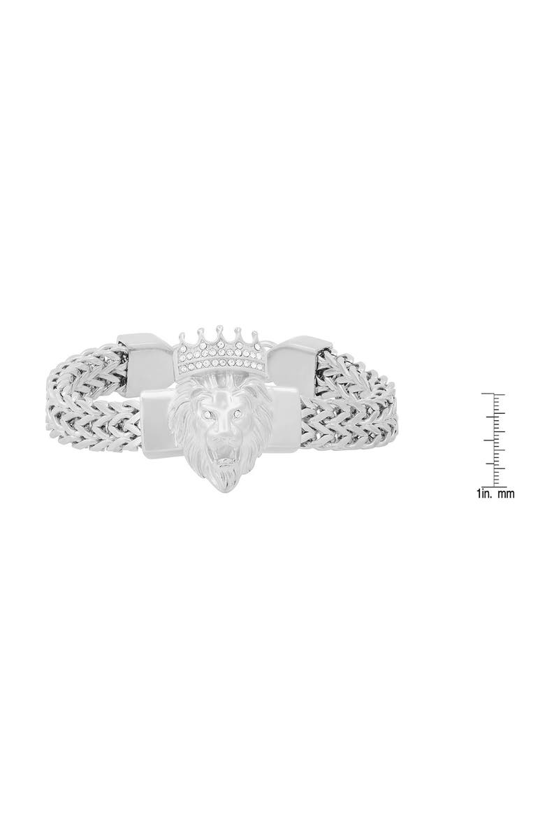 Men's Stainless Steel Lion Head Bracelet, Alternate, color, METALLIC
