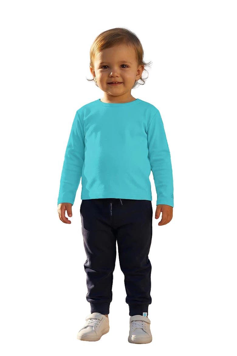 Toddler's Coco Plum Long Sleeve T-Shirt, UPF 50+ Sun Protection, Main, color, Coolibar Blue