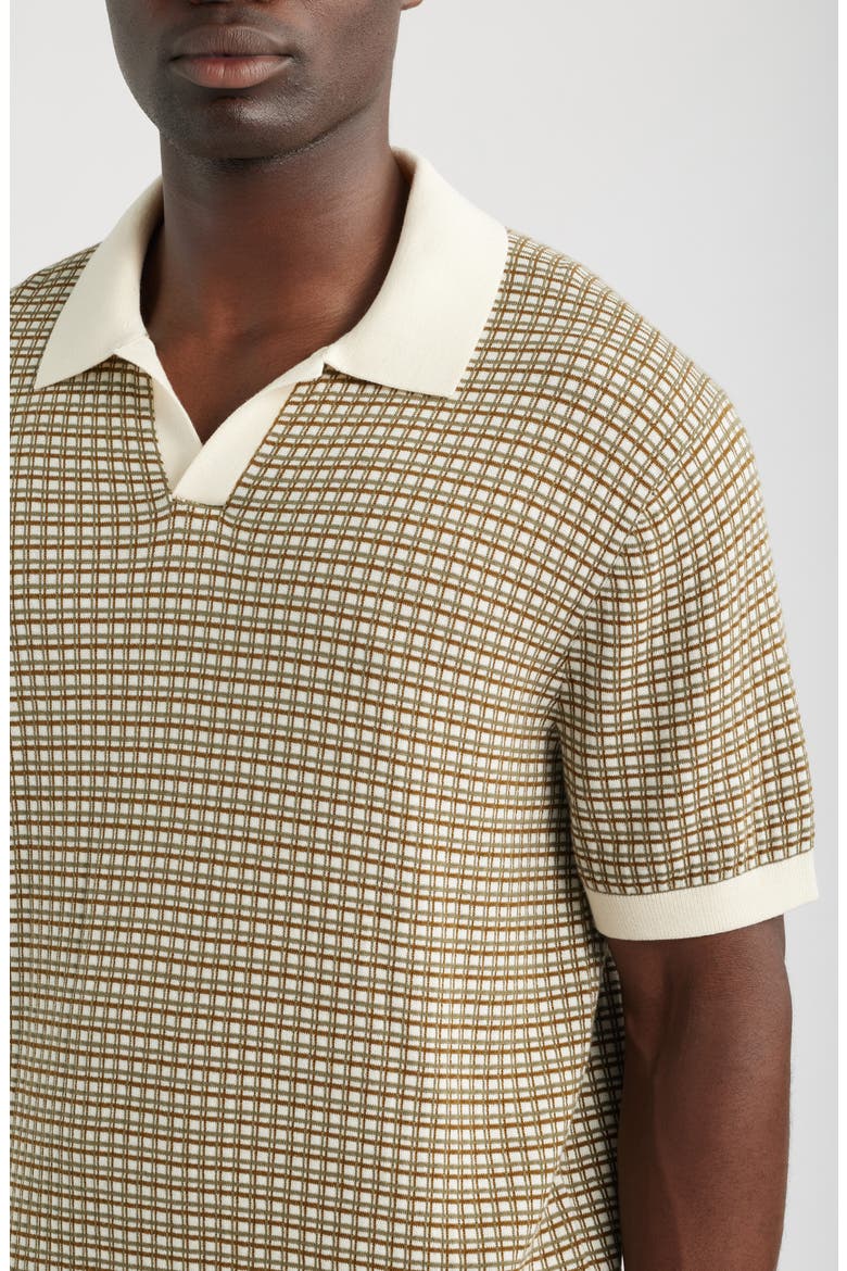 Grid Stitch Polo, Alternate, color, CRME FRAICHE