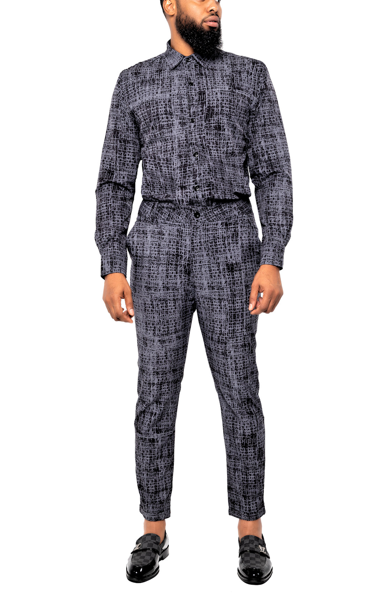 Dai Moda Men's ETC print dress Pants, Alternate, color, Black